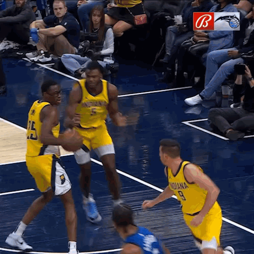 Basketball Player in Yellow Indiana Jersey