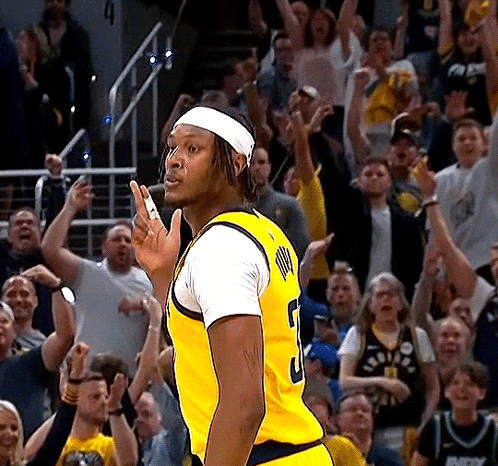 Basketball Player In Yellow Jersey Number 2 GIF