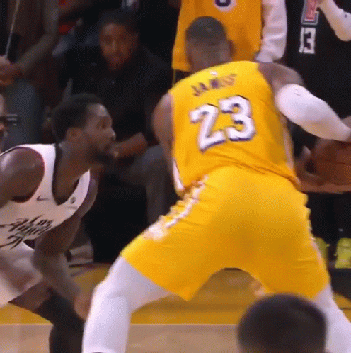 Basketball Player In Yellow Jersey Number 23 GIF