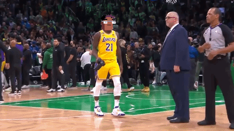 Basketball Player In Yellow Lakers Jersey GIF
