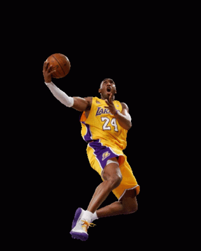 Basketball Player Jumping In Lakers Uniform GIF