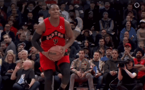 Basketball Player Jumping In Red Jersey GIF