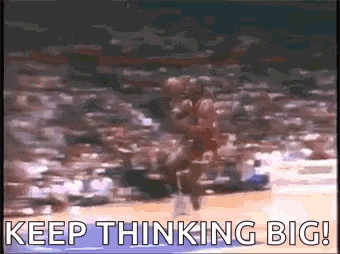 Basketball Player Jumping With Keep Thinking Big