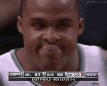 Basketball Player Making Funny Face Watching ESPN