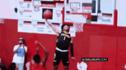 Basketball Player Number 1 Jumping