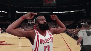 Basketball Player Number 13 Flexing Muscles GIF