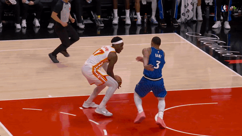 Basketball Player Number 3 Dribbling GIF