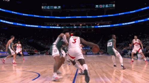Basketball Player Number 3 Dribbling