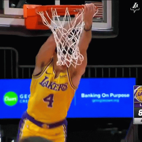 Basketball Player Number 4 Dunking