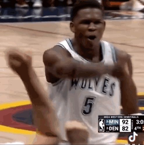 Basketball Player Number 5 Celebrating