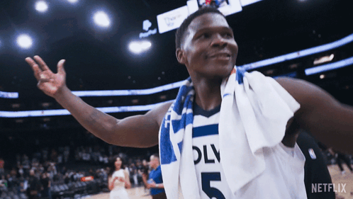 Basketball Player Number 5 With Towel GIF