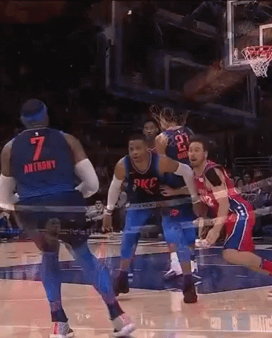 Basketball Player Number 7 Blocked