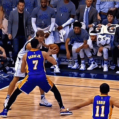 Basketball Player Number 7 Stealing Ball