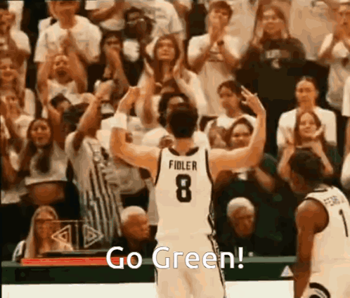 Basketball Player Number 8 High Fiving Crowd