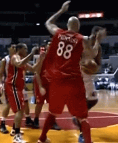 Basketball Player Red Jersey 88