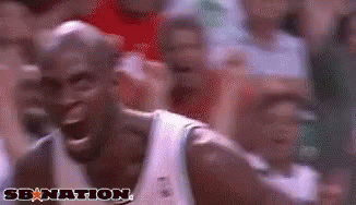 Basketball Player Screaming In Front Of Crowd SB Nation Logo GIF