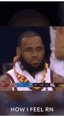 Basketball Player Sitting in Stands with Scarf