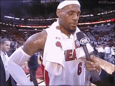 Basketball Player Talking Into Fox Sports Microphone