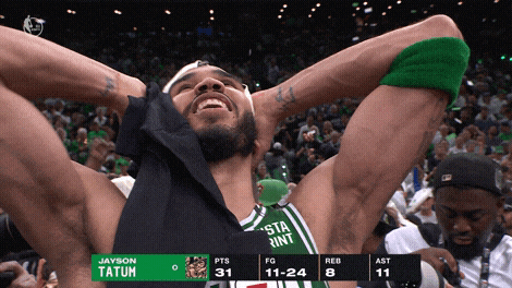 Basketball Player Tatum Hands Behind Head