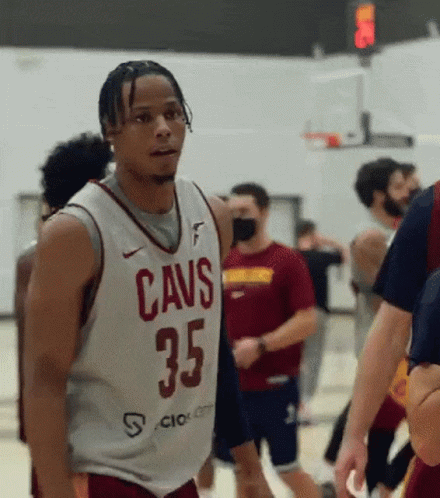 Basketball Player Wearing Cavs Jersey 35 GIF
