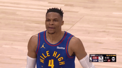 Basketball Player Wearing Jersey Number 4 GIF