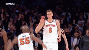 Basketball Player Wearing New York Jersey