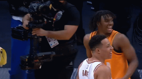 Basketball Player Wearing Number 8 Laughs