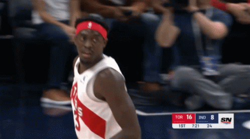 Basketball Player Wearing Red Headband Number 8 GIF