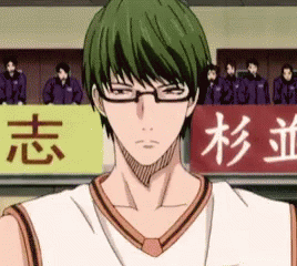 Basketball Player with Green Hair and Glasses