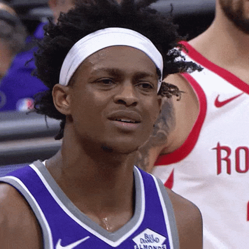 Basketball Player With Headband And Rockets Jersey GIF