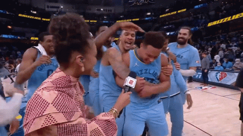 Basketball Players Being Interviewed GIF
