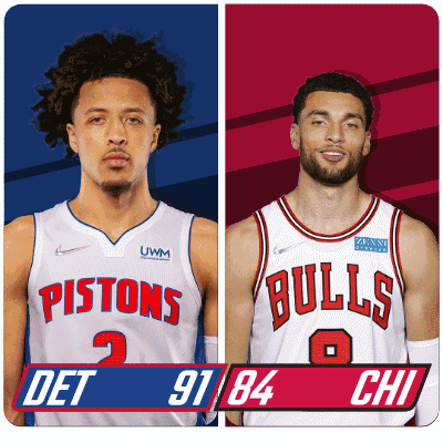 Basketball Players From Pistons And Bulls GIF