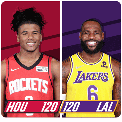 Basketball Players From Rockets And Lakers GIF