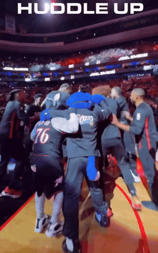 Basketball Players Huddling Number 76 GIF