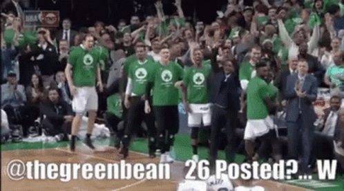 Basketball Players In Green Shirts GIF