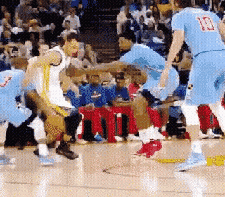 Basketball Players on Court Number 10