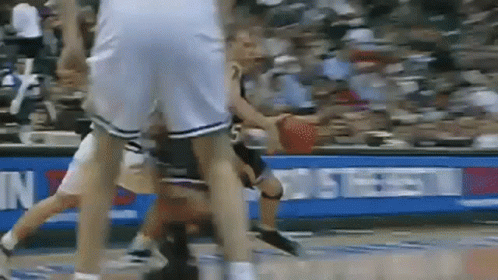 Basketball Players On Court With In Sign