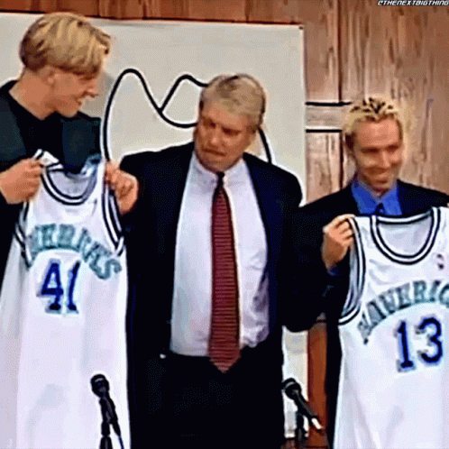 Basketball Players On Court With NBA Logo GIF