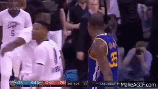 Basketball Players Standing In Stadium GIF