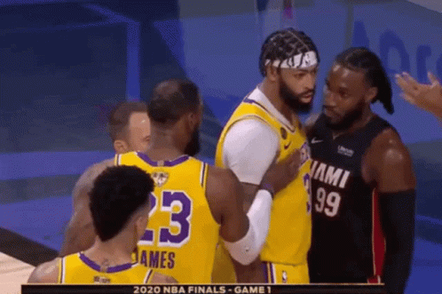 Basketball Players Standing On Court GIF