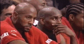 Basketball Players Watching Game One Covering Mouth GIF