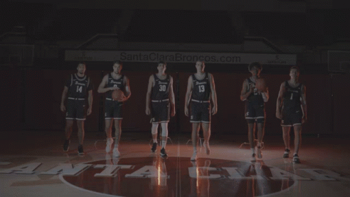 Basketball Players With Santa Clara Brooklyn.com Banner