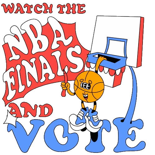 Basketball with Watch Finals and Vote Text