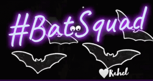 Bat Squad Purple Neon Sign GIF