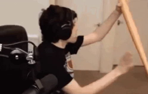 Gamer Youtuber Georgenotfound Striking Bat GIF