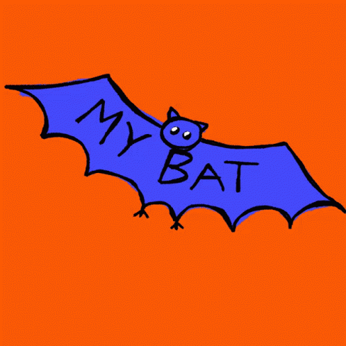 My Bat Blue Cartoon Outstretched Wings GIF
