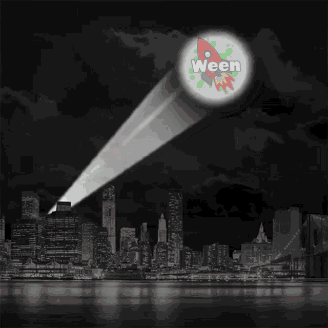 Bat Signal Rocketship Ween GIF