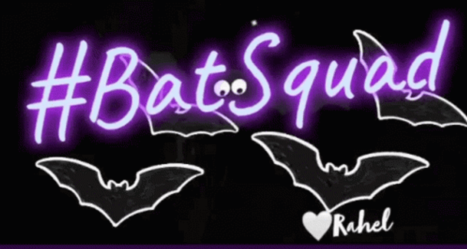 Bat Squad Purple Neon Sign GIF