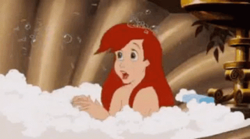 Little Mermaid Ariel Bath Time Blowing Bubbles GIF