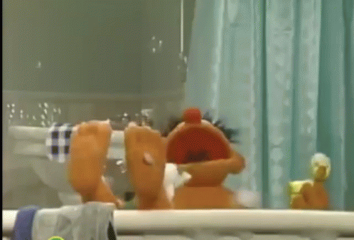 Sesame Street Ernie Taking A Bath GIF